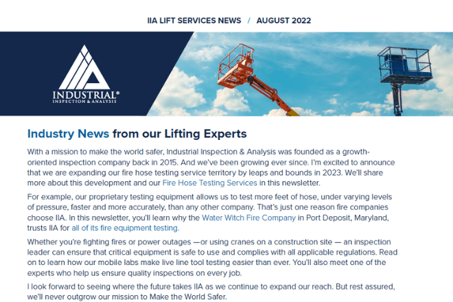 industry news from our lifting experts