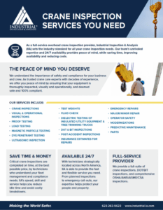 IIA Lifting Services Crane Summary Sheet