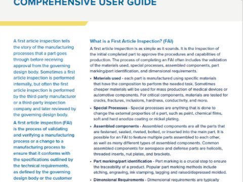 FIRST ARTICLE INSPECTION 101: COMPREHENSIVE USER GUIDE