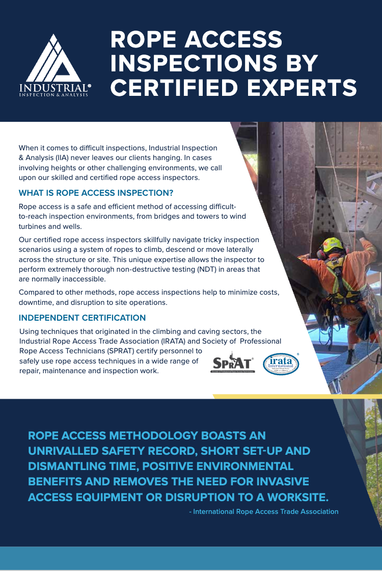 Westfall Rope Inspection Form Rope Access Inspections - Industrial Inspection & Analysis (IIA)